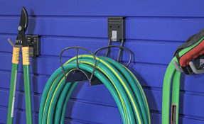 slatwall garage hose holder